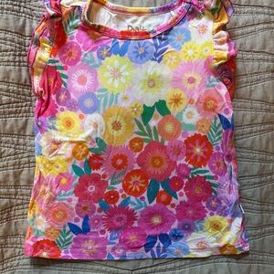4T Little Sleepies rainbow blooms Vibrant Floral Short Sleeve Tee